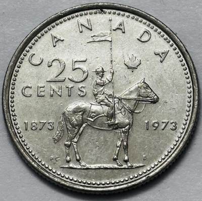 文馨钱币收藏 2026新年第四场（第 290 场）【长期接代拍品】 - 1973 年加拿大百年骑警 25 分纪念币