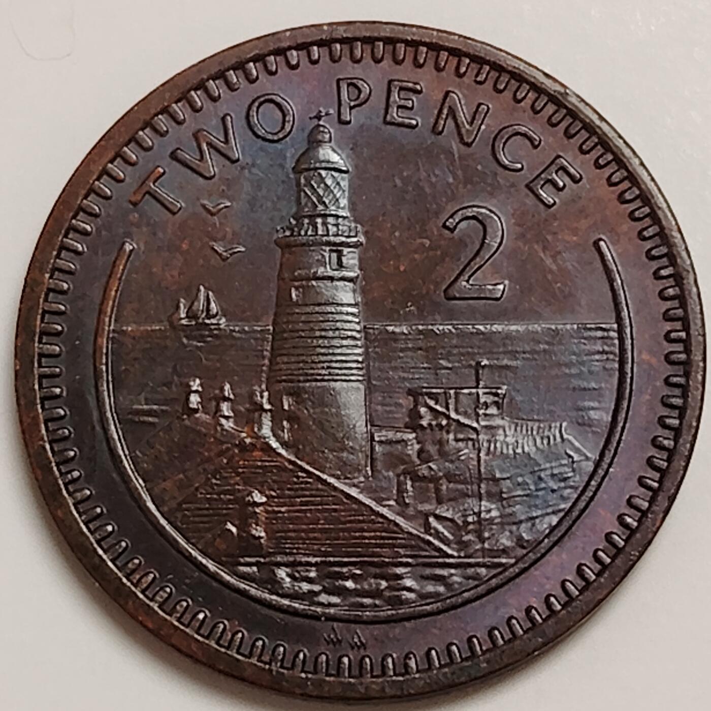 布加迪🐬～世界钱币(上海)🌾第 271 期 /  各国套币和散币 直布罗陀🇬🇮 1988年 2分