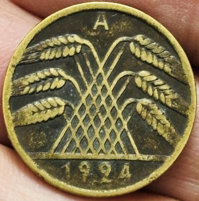 文馨钱币收藏 2026新年第四场（第 290 场）【长期接代拍品】 - 少见品种 1924 年魏玛共和国，地产抵押马克 10 芬尼铜币 A 版