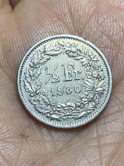 2026年第十三场(总第一百八十二场）外国好品散币场(免佣金) - 瑞士🇨🇭1980年1/2法郎(第三版，无标版)