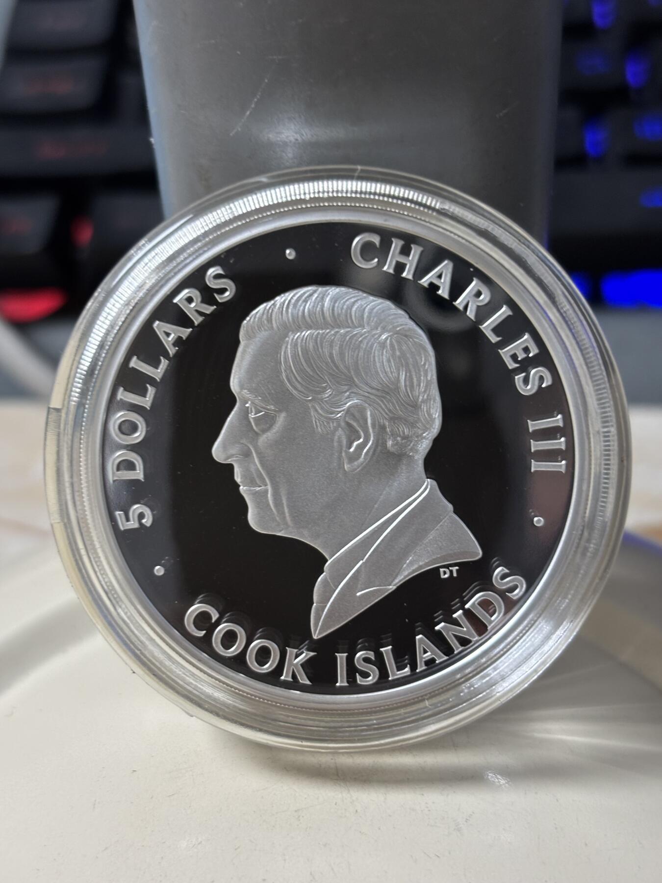 第189期拍卖 库克2023玛丽雪莱的《弗兰肯斯坦》1盎司纪念银币，9999银，发行1818枚