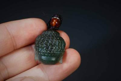 上海都达杂项专场五（全场包邮） - 天然和田玉青玉佛头吊坠挂件87-56