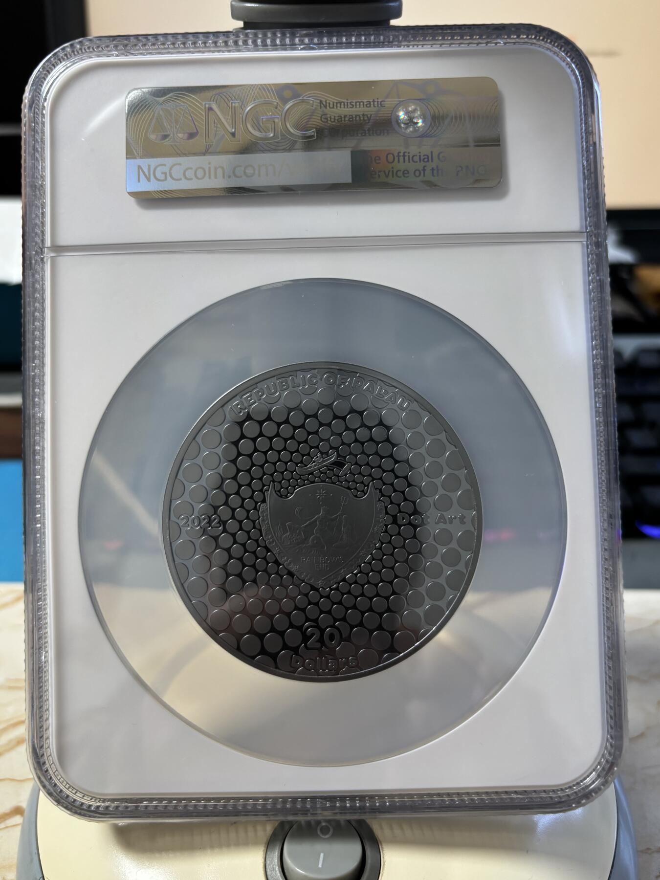 第189期拍卖 帕劳2022年点画埃及金字塔3盎司彩银币NGC-PF70首无盒无证书，999银，发行333枚