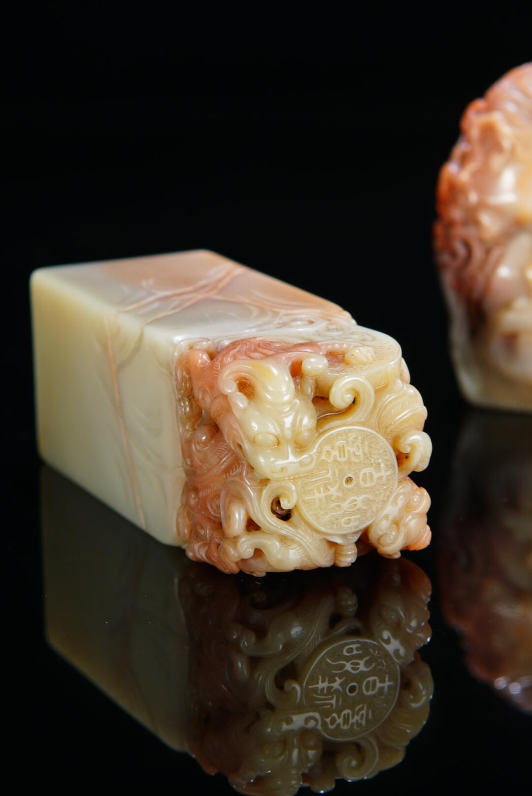 方寸藏珍·寿山田黄印章专场（一） 寿山善伯石《螭龙》套章