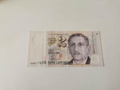 零零发流通品外国纸币拍卖 无佣金 - 新加坡2元