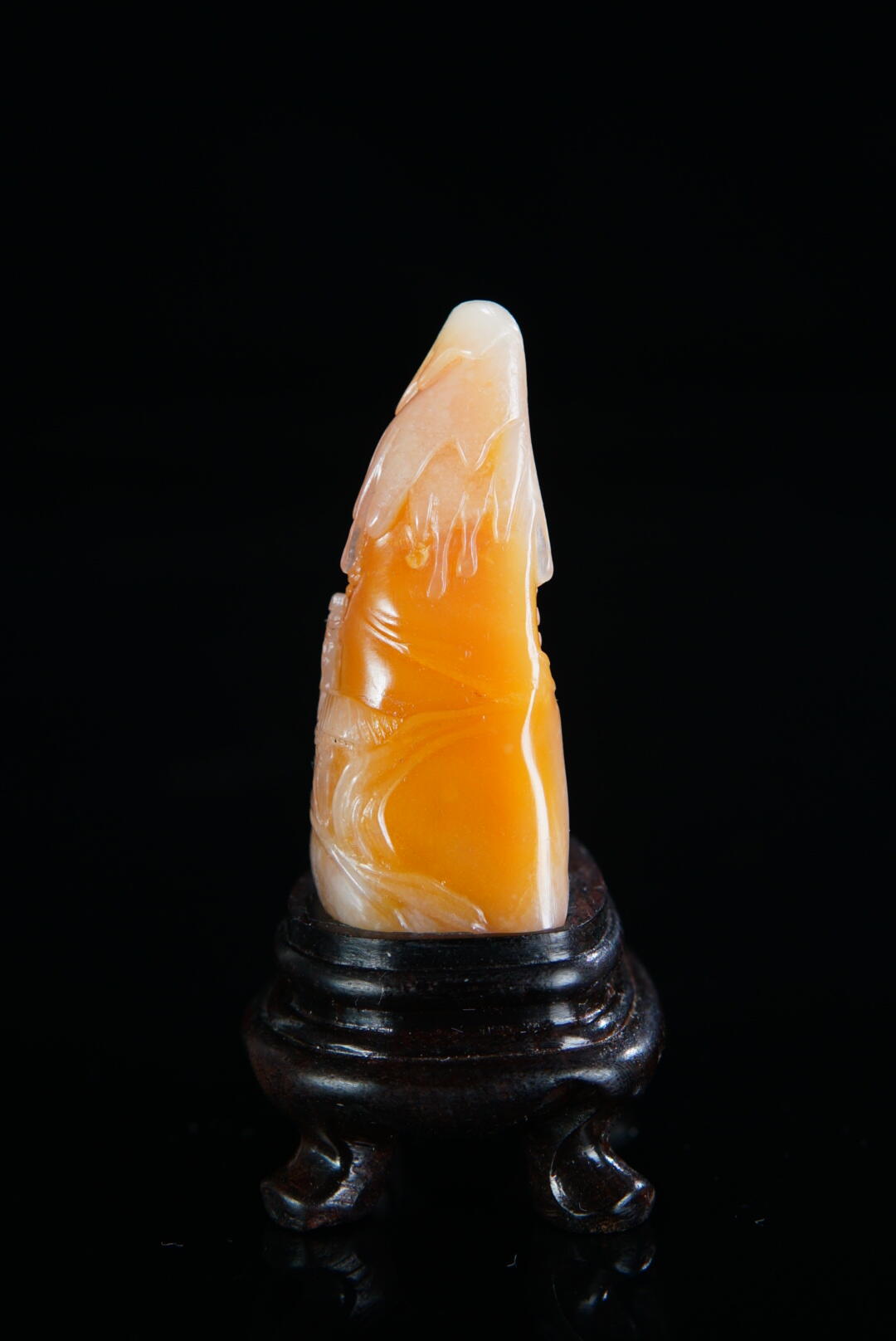 方寸藏珍·寿山田黄印章专场（一） 寿山银裹金田黄石《行旅图》摆件