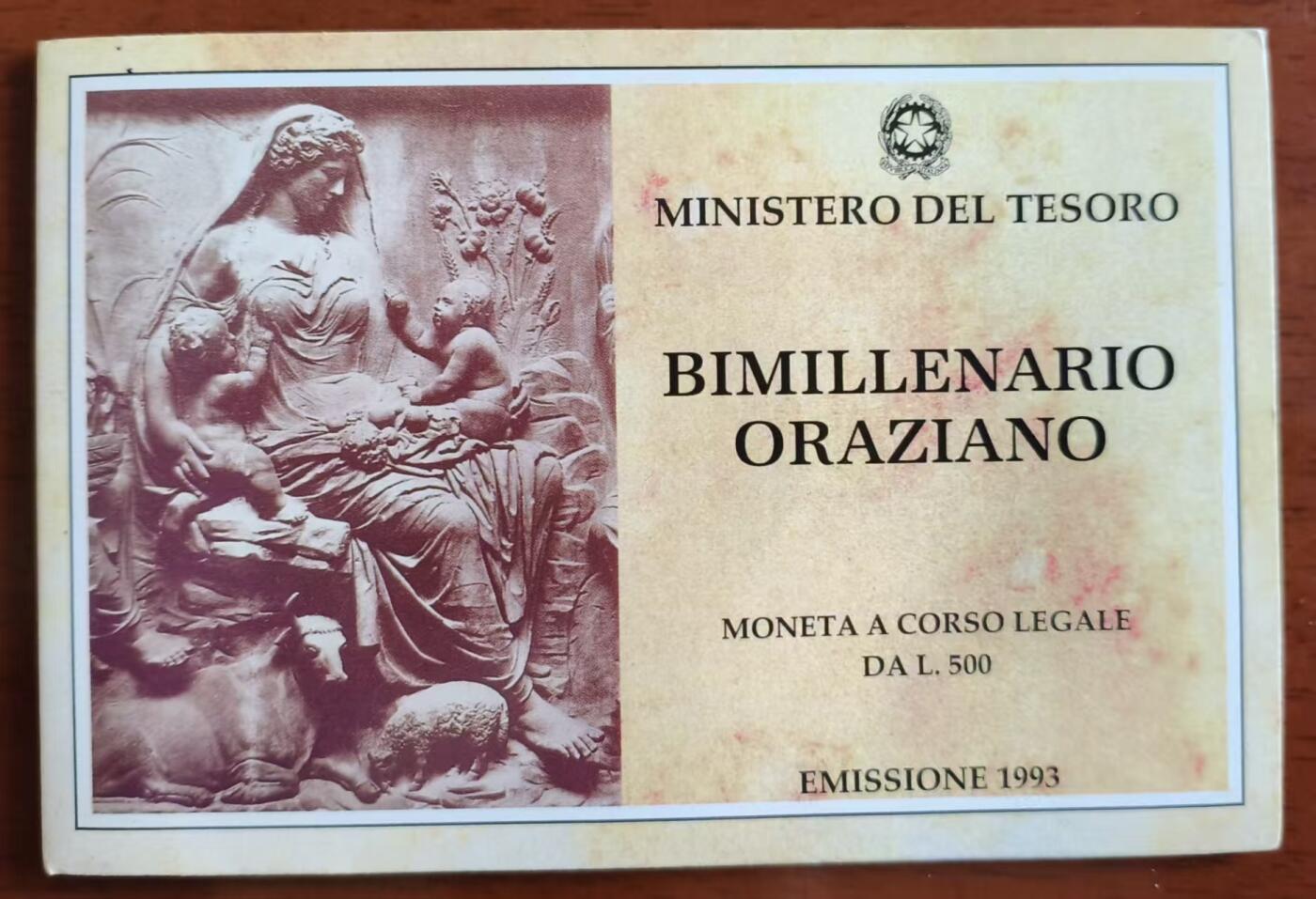 ❤️【币观天下】❤️ 第340期钱币拍卖- 2026.1.23周五晚上6点半场-长期征集拍品 意大利1993年赫拉提乌斯逝世2000周年500里拉银币 含纯银12.52克