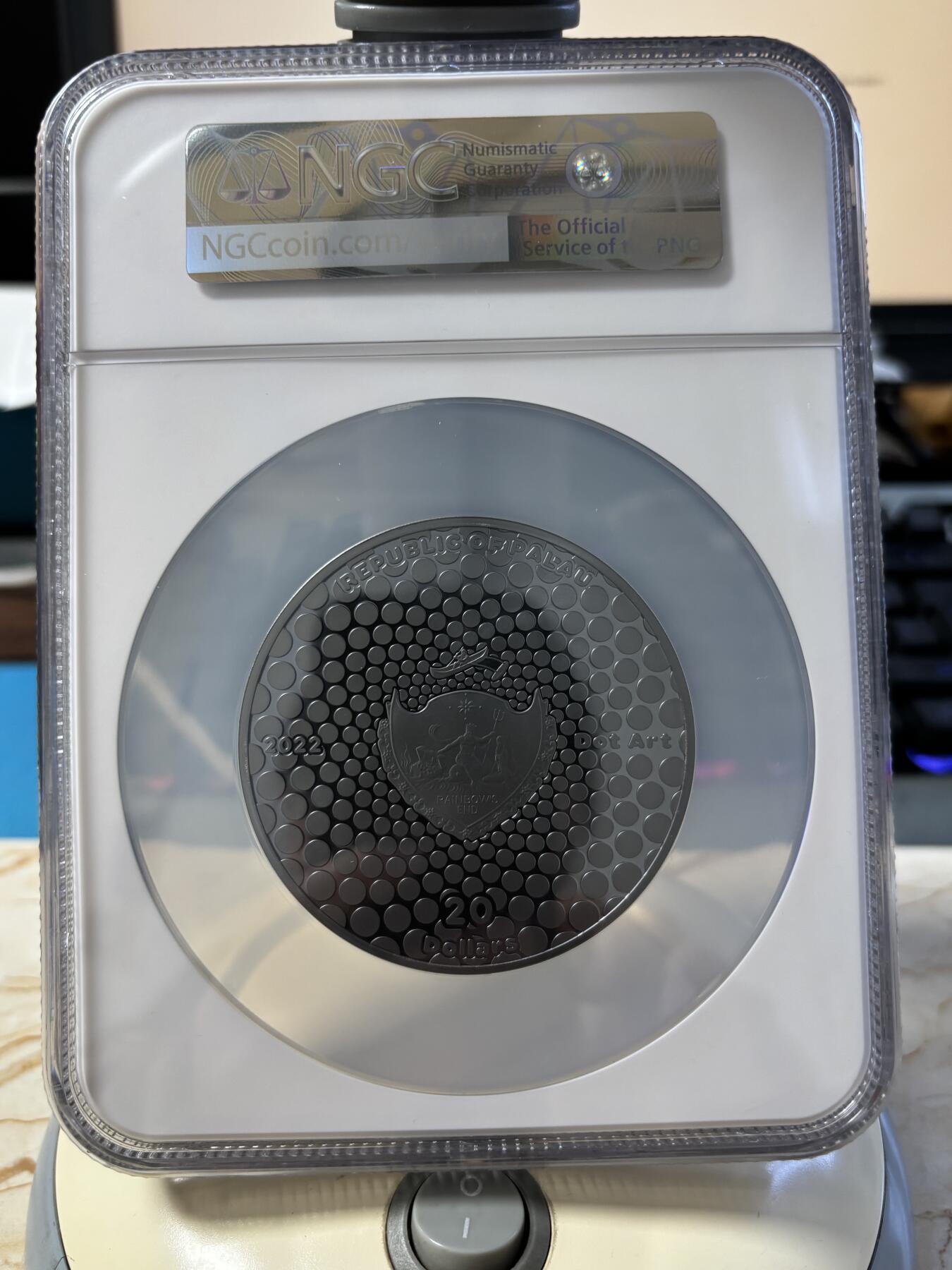 第189期拍卖 帕劳2022年点画埃及金字塔3盎司彩银币NGC-PF70首无盒无证书，999银，发行333枚