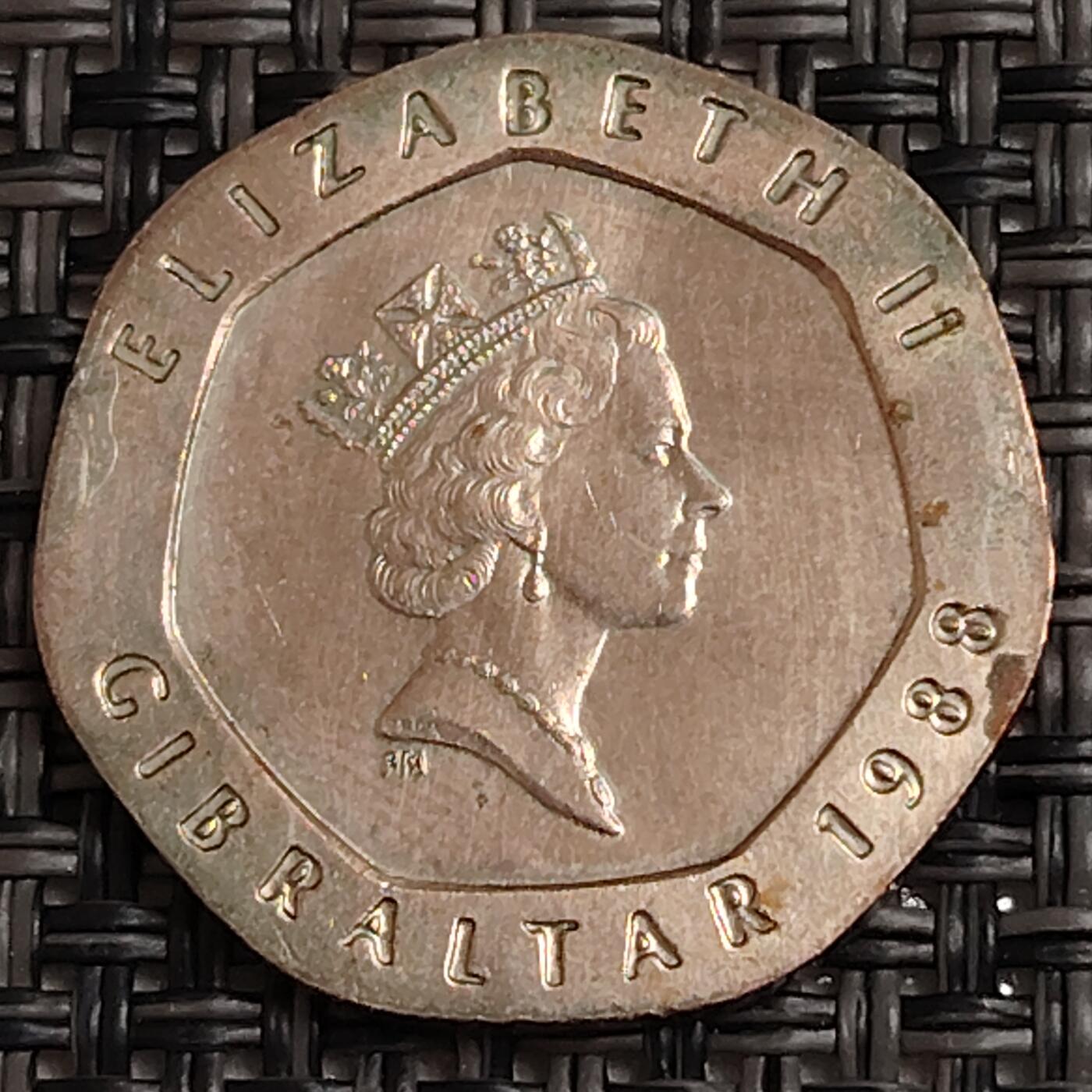 布加迪🐬～世界钱币(上海)🌾第 271 期 /  各国套币和散币 直布罗陀🇬🇮 1988年 20分