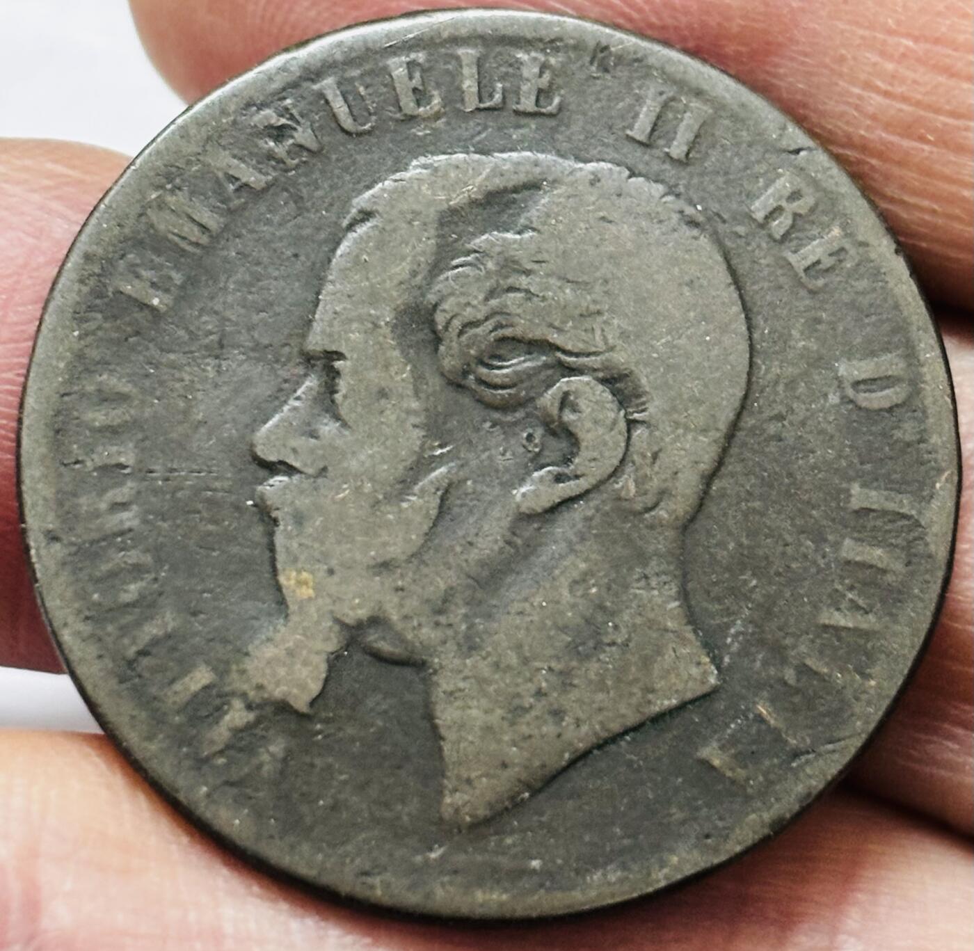 文馨钱币收藏 2026新年第四场（第 290 场）【长期接代拍品】 1866 年意大利伊曼纽尔二世 10 分大铜币，第四版本首发年，只发行 2 年时间