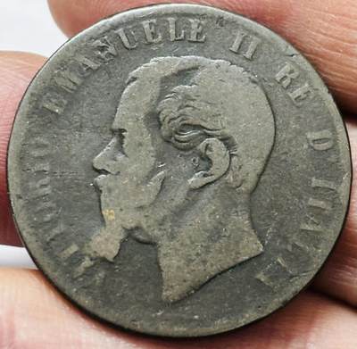 文馨钱币收藏 2026新年第四场（第 290 场）【长期接代拍品】 - 1866 年意大利伊曼纽尔二世 10 分大铜币，第四版本首发年，只发行 2 年时间