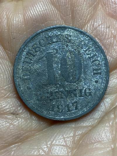 2026年第十三场(总第一百八十二场）外国好品散币场(免佣金) - 德意志帝国1917年10芬尼锌币(威廉二世一战时期)
