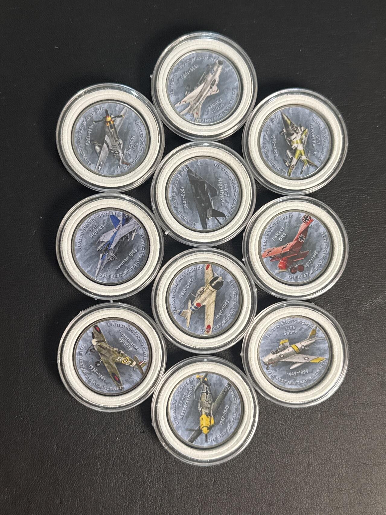 ❤️【币观天下】❤️ 第340期钱币拍卖- 2026.1.23周五晚上6点半场-长期征集拍品 津巴布韦二战飞机彩色纪念币10枚一套