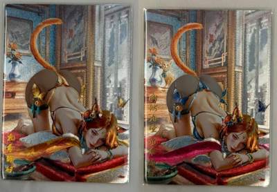 春节前倒数第三场！！龙虎卡牌-七三场（满200元包邮，无佣金，每周六结拍，欢迎送拍） - 粗闪+冷烫粗闪 奇点 澜柚子 灵魅仙踪 - 九命猫妖双工艺