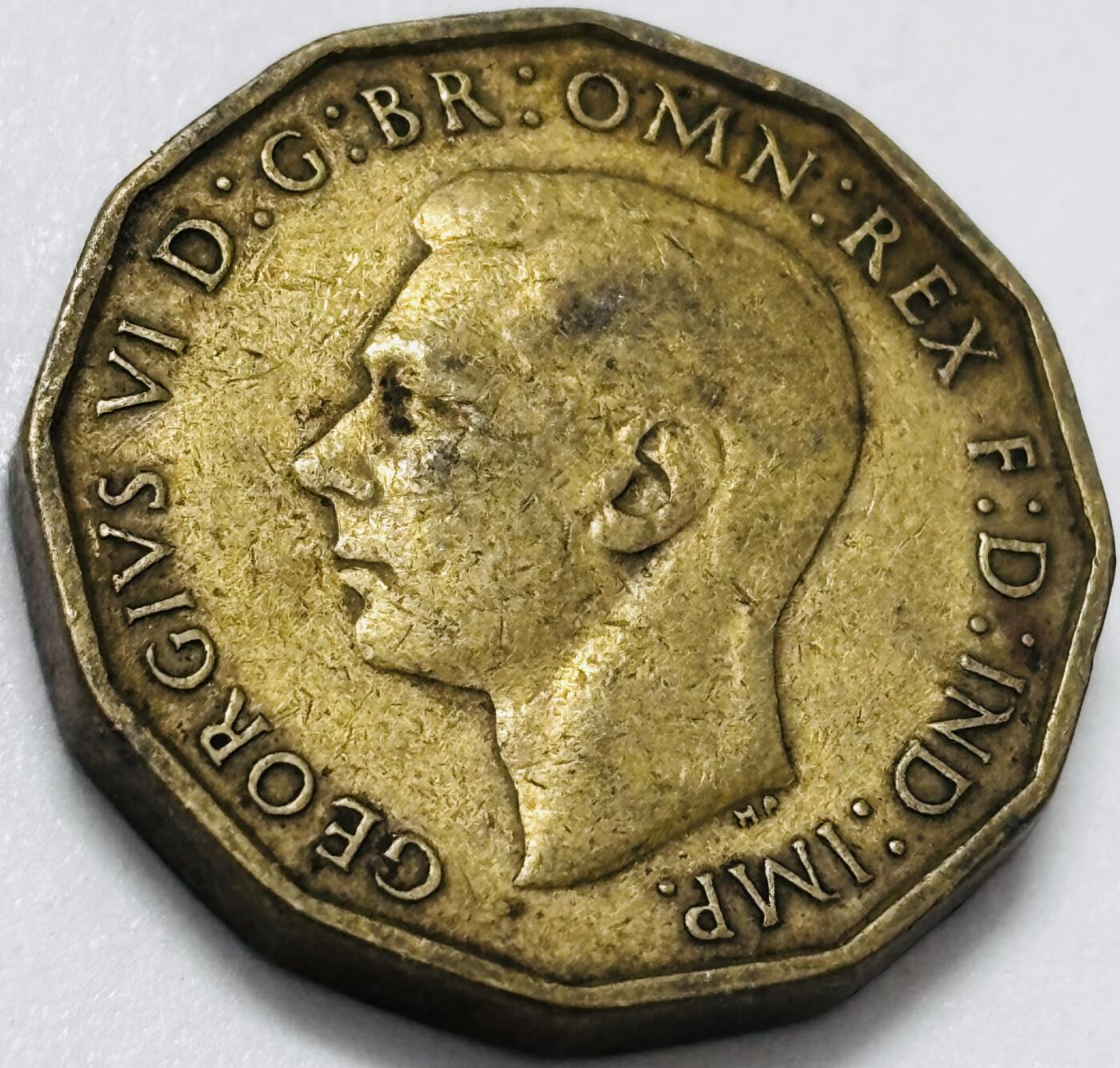 文馨钱币收藏 2026新年第四场（第 290 场）【长期接代拍品】 1940 年英国乔治六世 3 便士铜币，第一版本