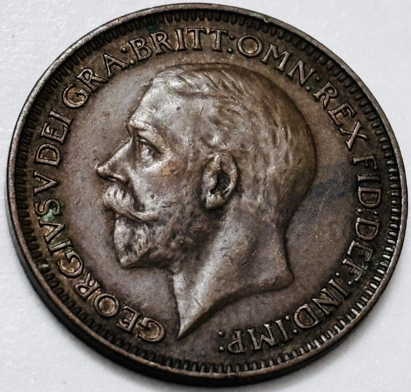 文馨钱币收藏 2026新年第四场（第 290 场）【长期接代拍品】 极美品 1936 年英国乔治五世法新铜币，关门年