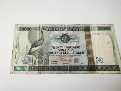 零零发流通品外国纸币拍卖 无佣金 - 乌干达20000