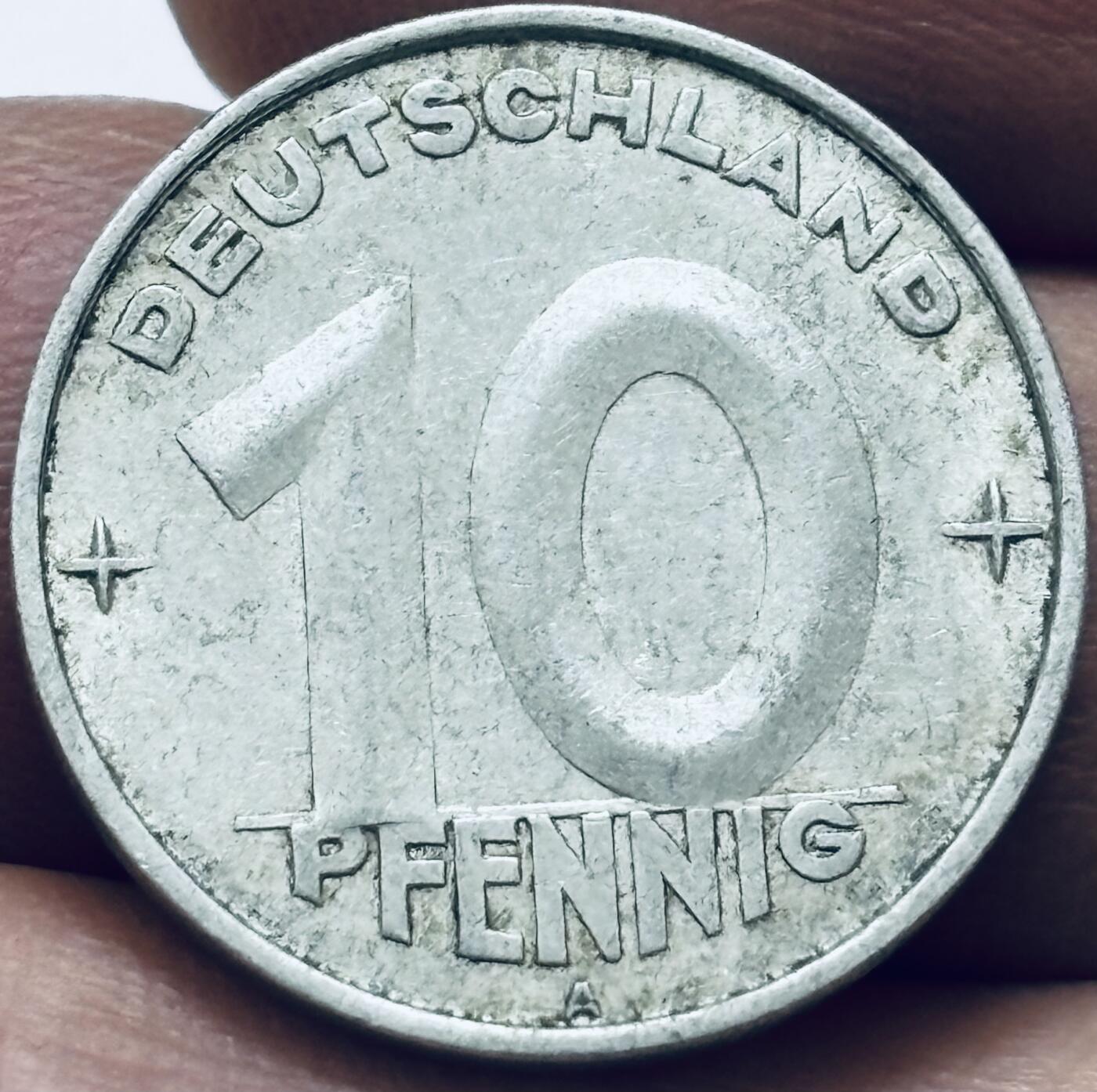 文馨钱币收藏 2026新年第四场（第 290 场）【长期接代拍品】 少见好品 1952 年民主东德 10 芬尼，第二版本首发年，只发行两年