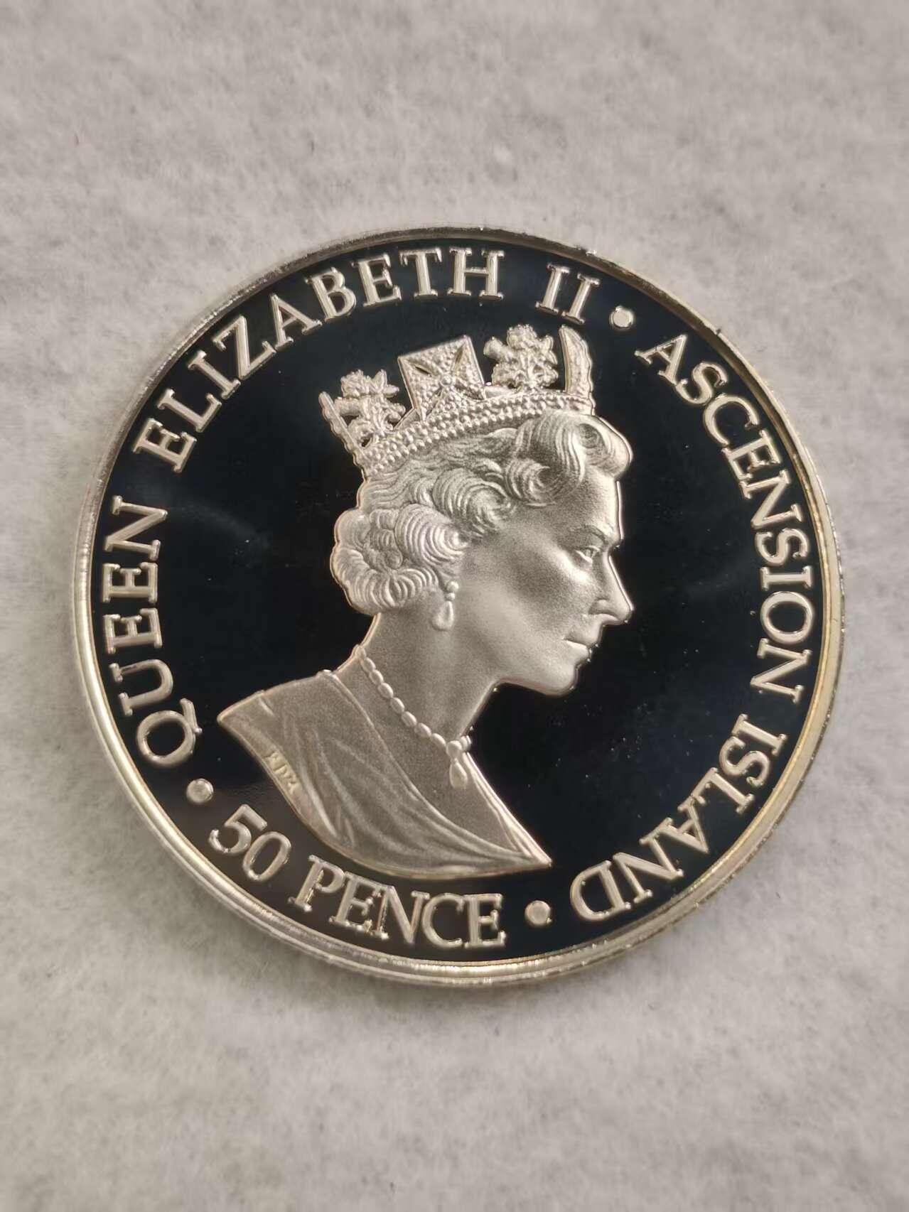 G&W世界散币，银币处理专场（第44场） 阿森松2003年50便士 伊丽莎白二世加冕50周年  克朗型