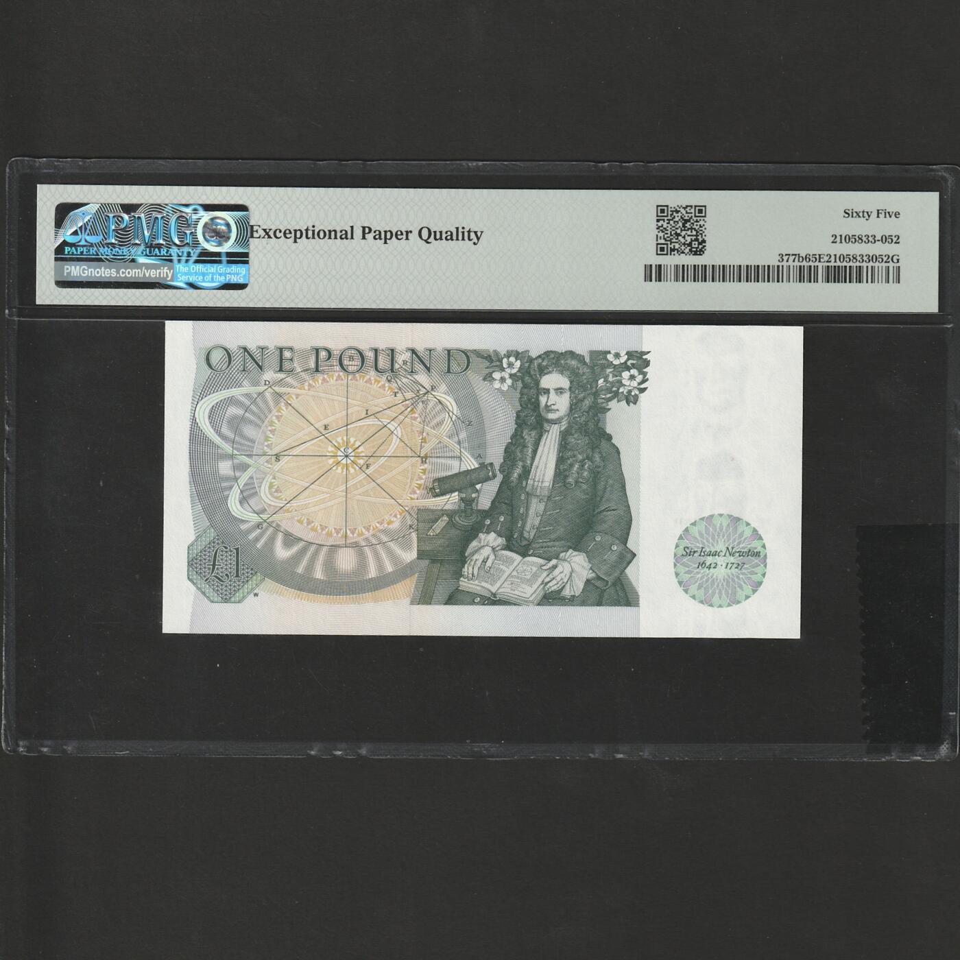 【1.26】世界纸币*第11期 英格兰银行1英镑，PMG 65EPQ