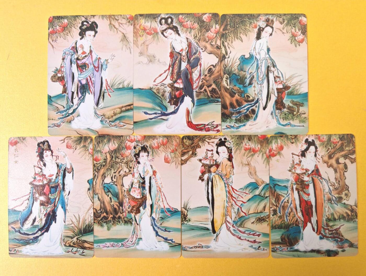 趣卡卡拍No.23期（无佣金免手续费，分享成交有奖） 【彩闪】焱卡文化 列仙卷 彫仙 粗闪-七仙女彩闪1套7张