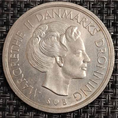 布加迪🐬～世界钱币(上海)🌾第 271 期 /  各国套币和散币 - 丹麦🇩🇰 1976年 5克朗