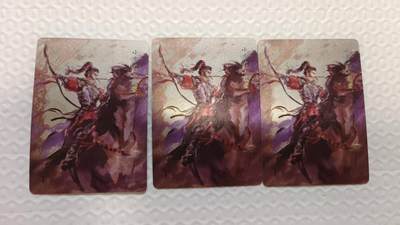 春节前倒数第三场！！龙虎卡牌-七三场（满200元包邮，无佣金，每周六结拍，欢迎送拍） - 粗闪3张 百相水浒 花荣 三宫 (官方边缘瑕疵，介意勿拍)