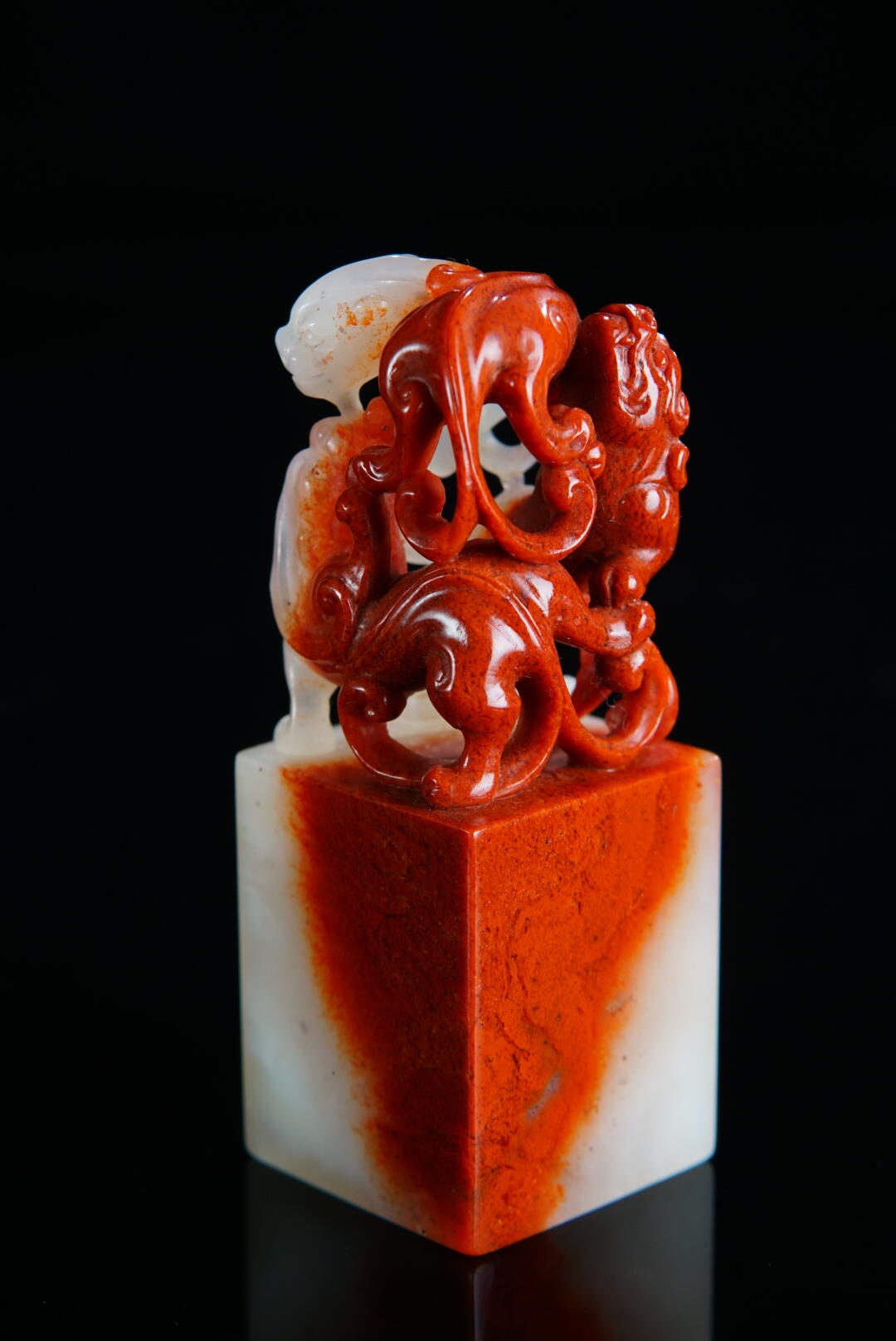 方寸藏珍·寿山田黄印章专场（一） 寿山高山石《三螭献瑞》印章