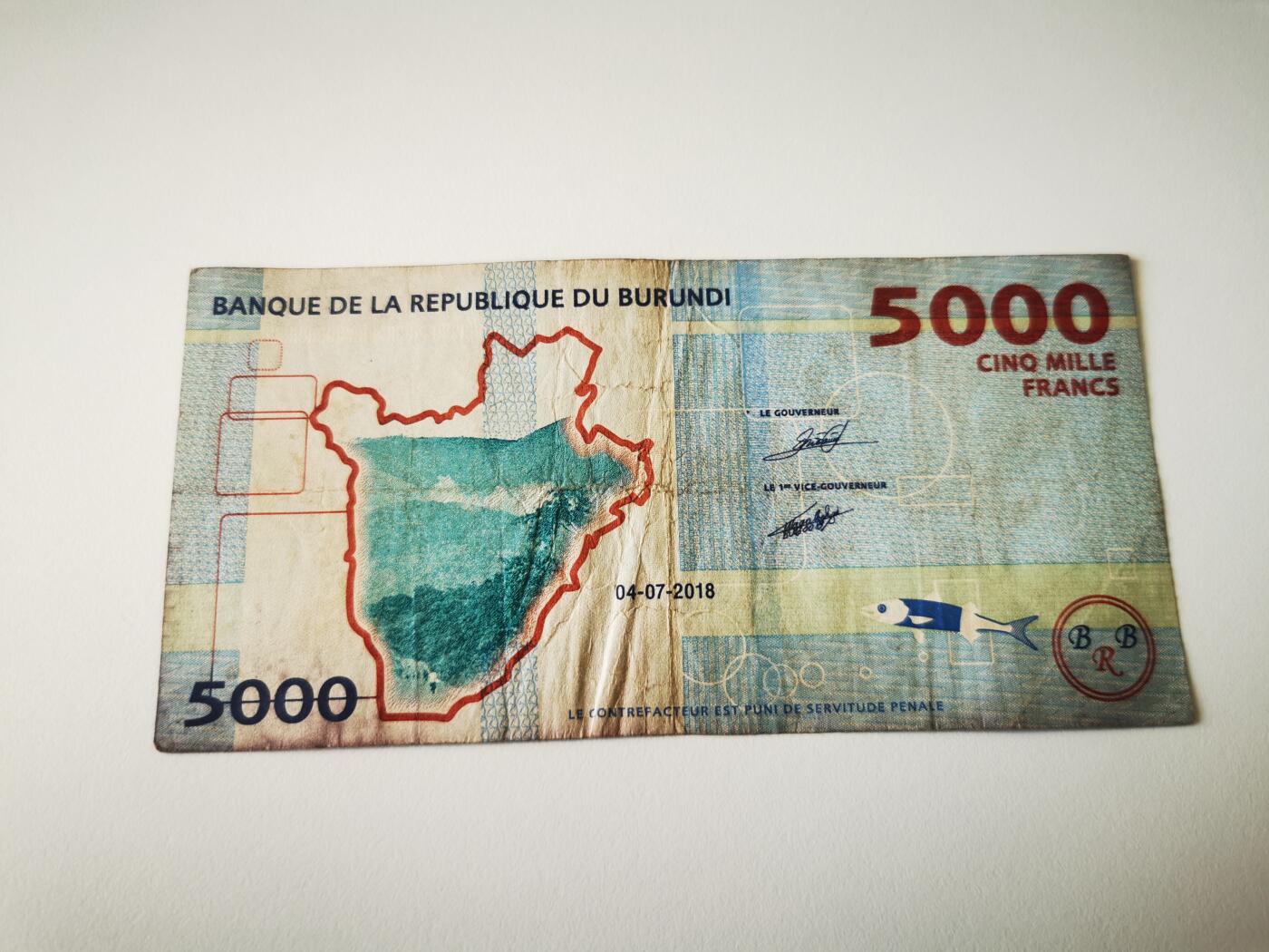 零零发流通品外国纸币拍卖 无佣金 布隆迪5000