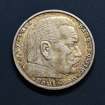 【全场包邮】纯粹捡漏拍497场-持续更新中 - 德国第三帝国1939年5马克银币【29毫米13.88克90%】