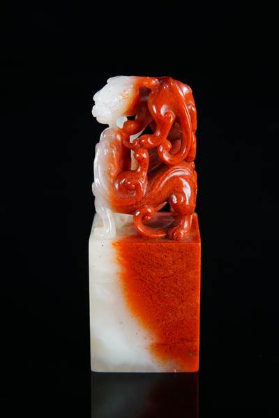 方寸藏珍·寿山田黄印章专场（一） - 寿山高山石《三螭献瑞》印章