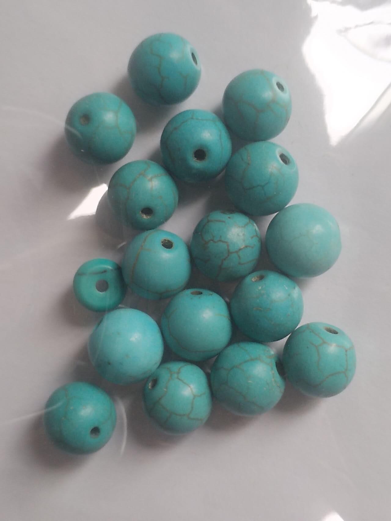 玉石 手镯 手串 手链 绿松石16粒。已打孔。