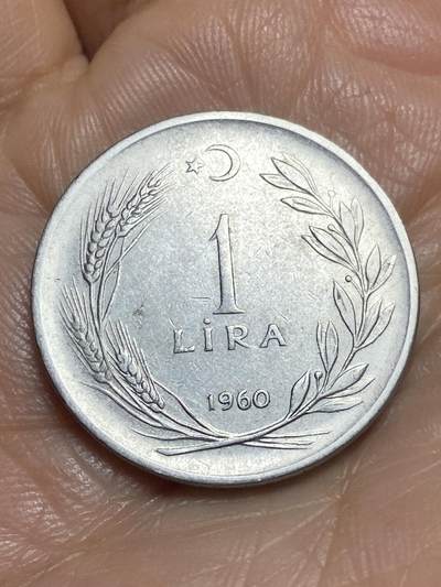 2026年第十三场(总第一百八十二场）外国好品散币场(免佣金) - 土耳其🇹🇷1960年1里拉(第五套第二版，8克版)