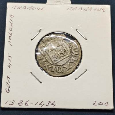 【全场包邮】纯粹捡漏拍496场-持续更新中 - 【古钱】波兰早期十五世纪无年份1/2格罗申银币