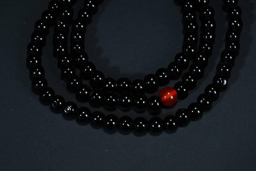 上海都达杂项专场五（全场包邮） 天然黑玛瑙0.4圆珠多圈手串 附鉴定证书87-291