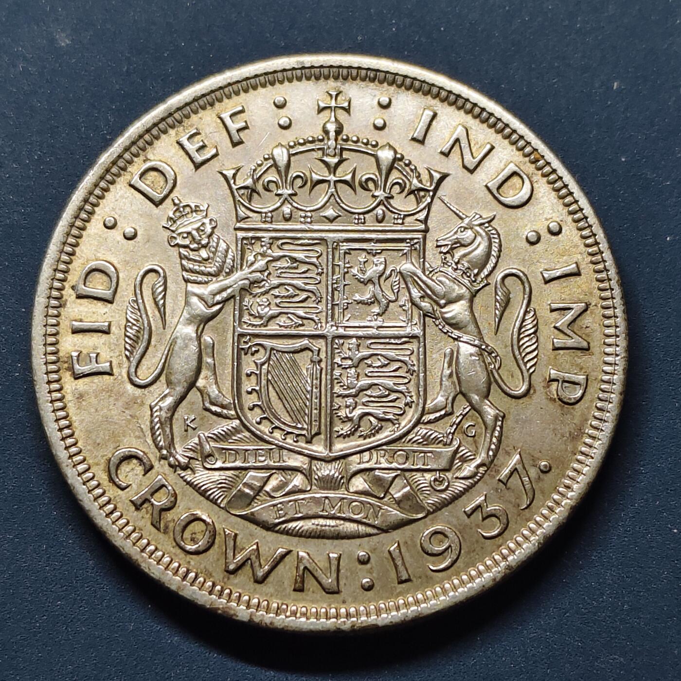 【全场包邮】纯粹捡漏拍497场-持续更新中 英国1937年乔治六世1克朗银币【39毫米28.28克50%】