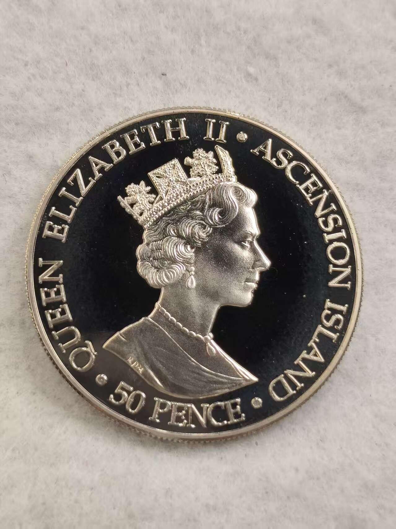 G&W世界散币，银币处理专场（第44场） 阿森松2002年50便士 伊丽莎白王太后逝世  克朗型