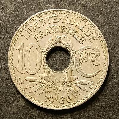 逸泉钱币2026A第五场A各国纸币沙俄散币纪念币系列A702-882 - 754 法国10生钉硬币