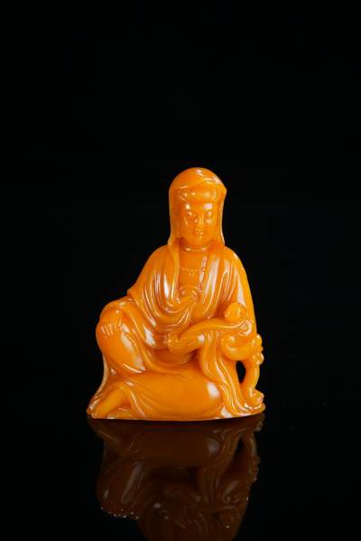 方寸藏珍·寿山田黄印章专场（一） - 寿山田黄石《观音》摆件