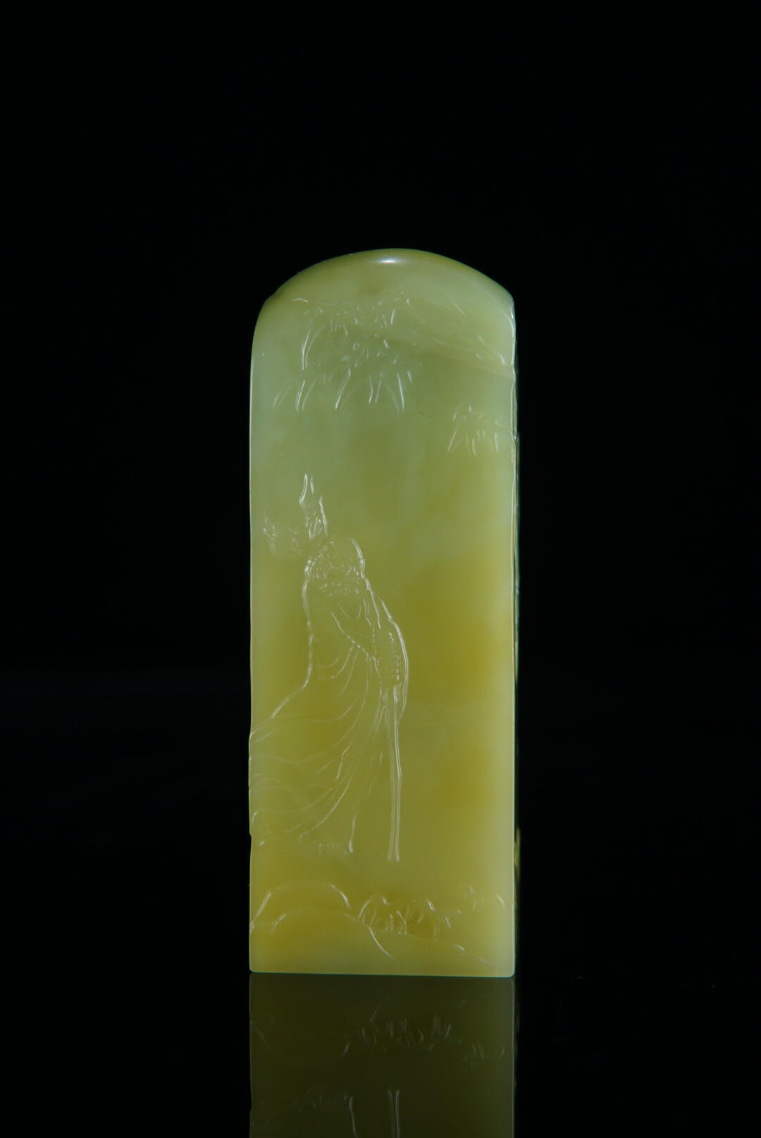 方寸藏珍·寿山田黄印章专场（一） 寿山艾叶绿《达摩》印章