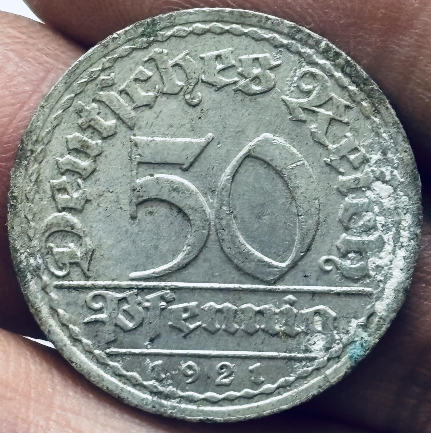 文馨钱币收藏 2026新年第四场（第 290 场）【长期接代拍品】 1921 年魏玛共和国 50 芬尼