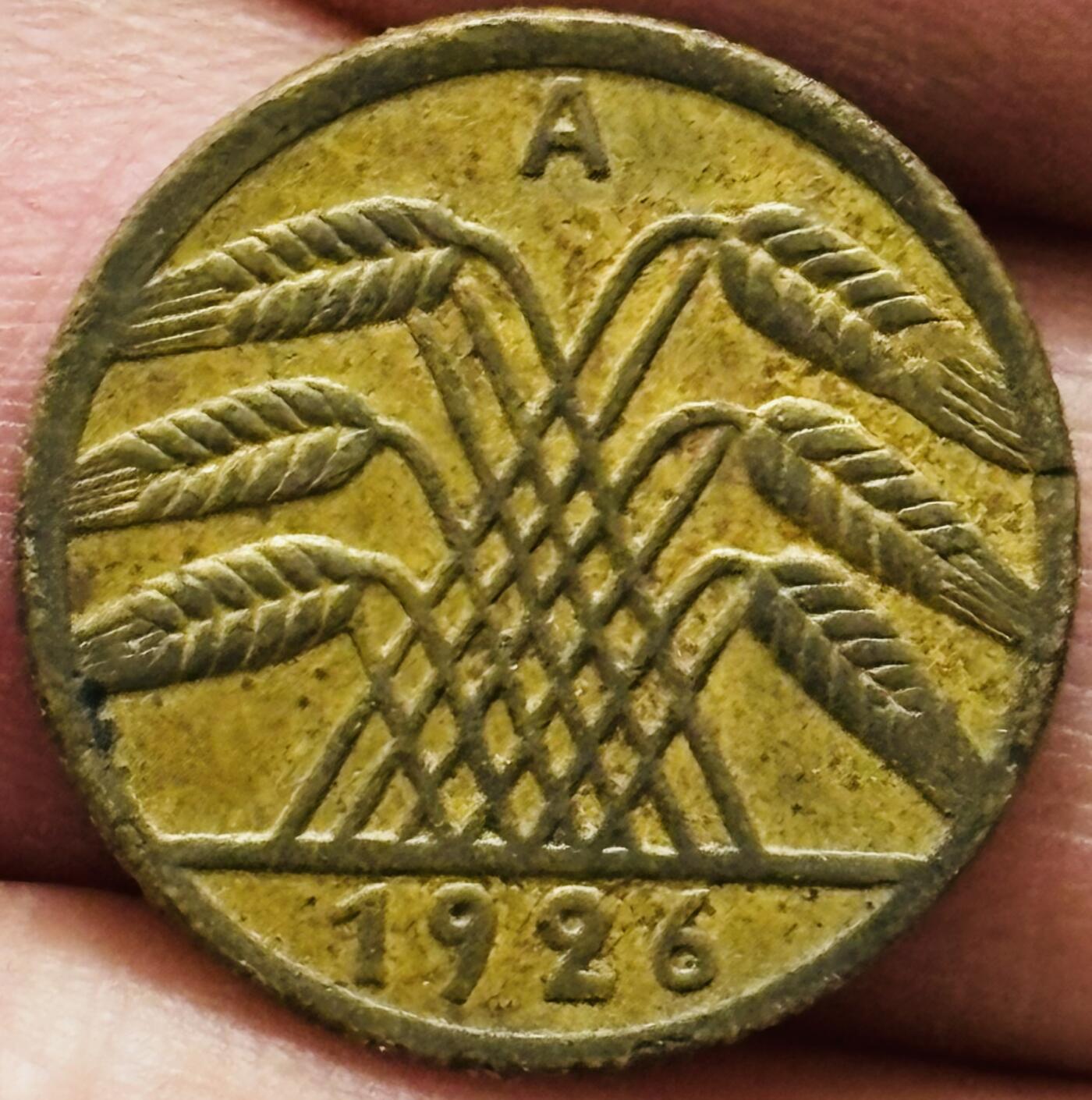 文馨钱币收藏 2026新年第四场（第 290 场）【长期接代拍品】 好品 1926 年魏玛共和国 5 芬尼铜币 A 版