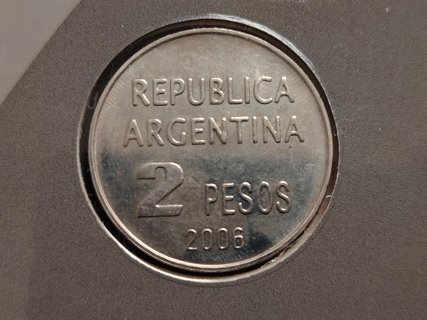 布加迪🐬～世界钱币(上海)🌾第 271 期 /  各国套币和散币 阿根廷🇦🇷 2006年 2比索卡装币 人权纪念