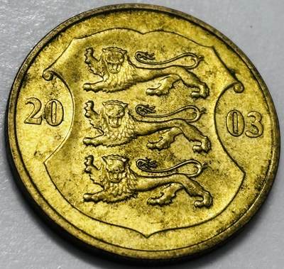 文馨钱币收藏 2026新年第四场（第 290 场）【长期接代拍品】 - 好品 2003 年爱沙尼亚 1 克朗铜币