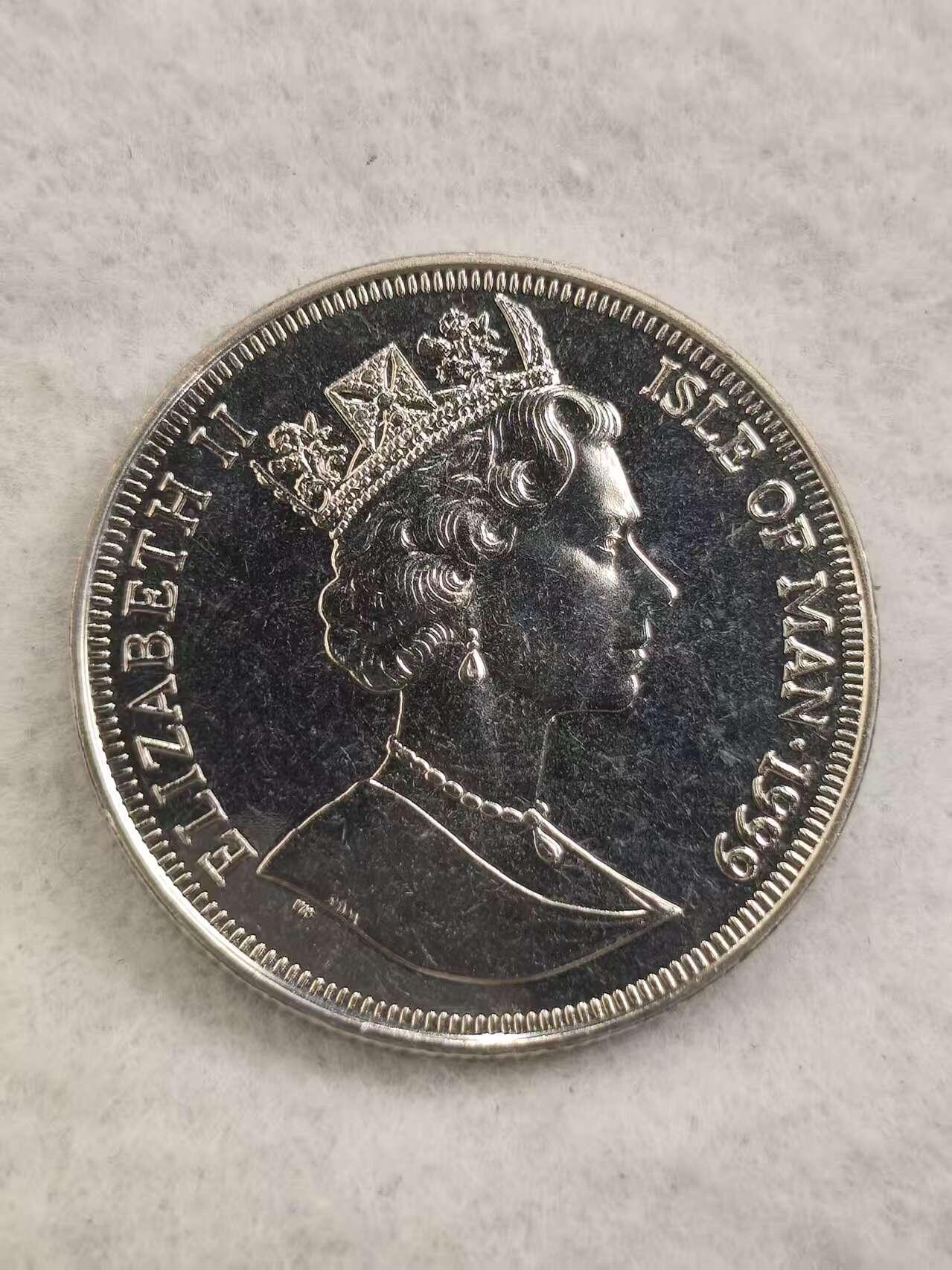 G&W世界散币，银币处理专场（第44场） 马恩岛1999年1克朗 伊丽莎白王太后生平与时代  童年形象  克朗型