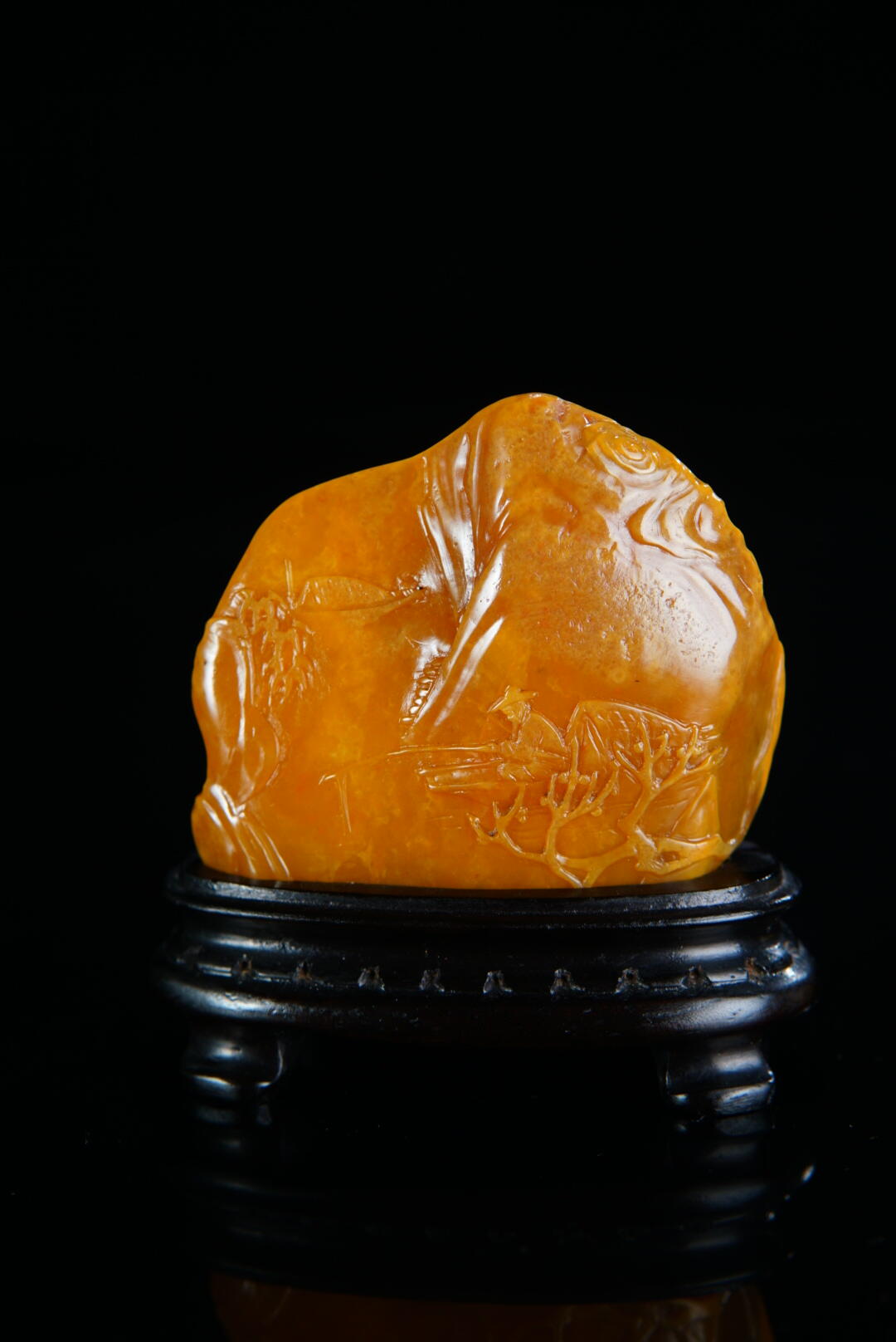 方寸藏珍·寿山田黄印章专场（一） 寿山田黄石《柳阴渔乐》摆件