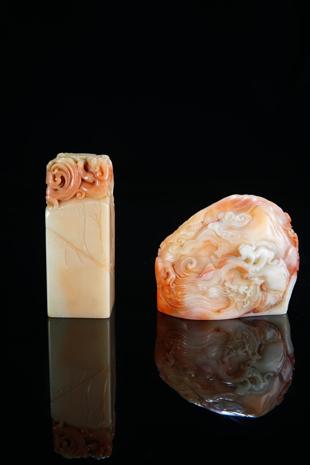 方寸藏珍·寿山田黄印章专场（一） 寿山善伯石《螭龙》套章