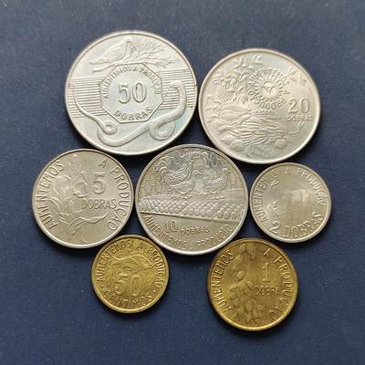 【全场包邮】纯粹捡漏拍496场 - 圣多美和普林西比1977-1990年FAO纪念币7枚套币