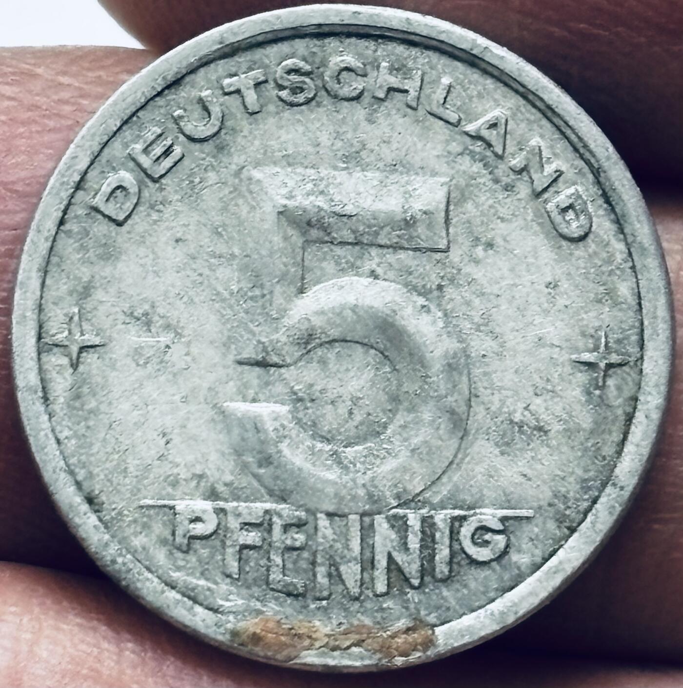 文馨钱币收藏 2026新年第四场（第 290 场）【长期接代拍品】 少见好品 1948 年民主东德 5 芬尼，第一版本首发年，只发行三年