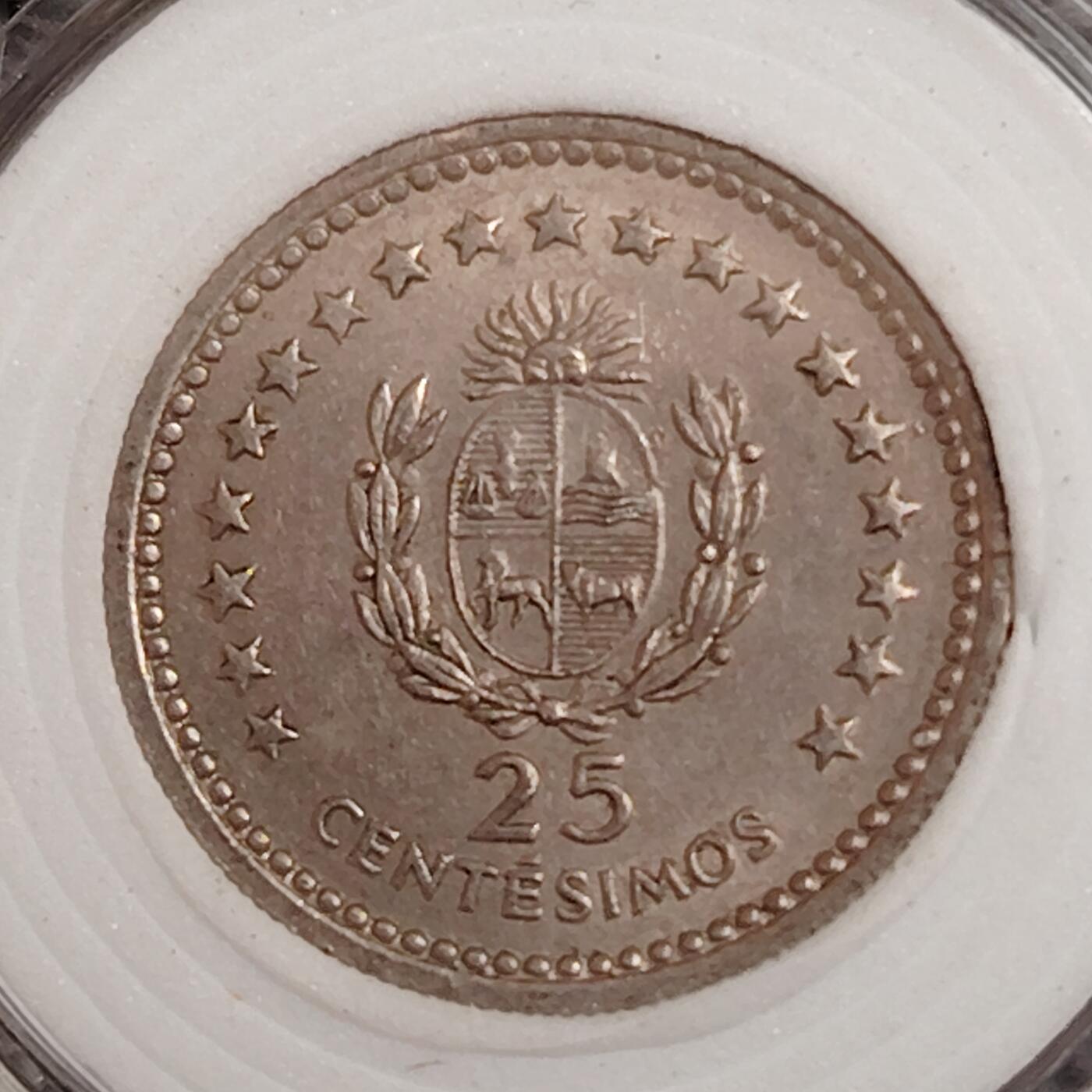 布加迪🐬～世界钱币(上海)🌾第 271 期 /  各国套币和散币 乌拉圭🇺🇾 1960年 25分